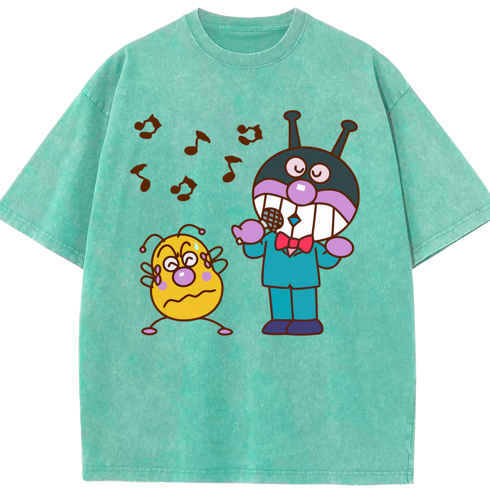 （画像用） アンパンマン Anpanman 綿100% ヴィンテージ風 半袖Tシャツ（フロントプリント）